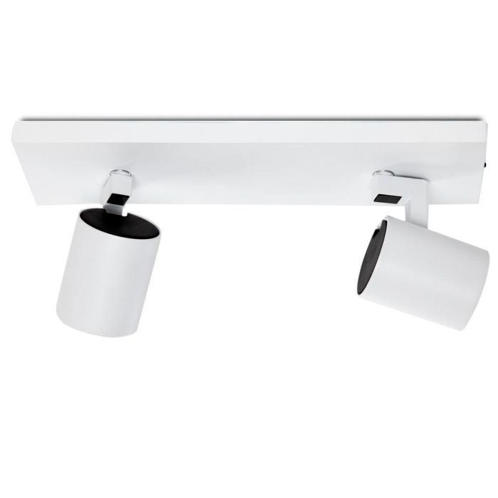 Lumiastra Aplique de Pared Doble Foco Orientable de Aluminio Blanco 2xGU10 para Interior Sin Bombilla 2 Lumiastra Aplique de Pared Doble Foco Orientable de Aluminio Blanco 2xGU10 para Interior Sin Bombilla 2