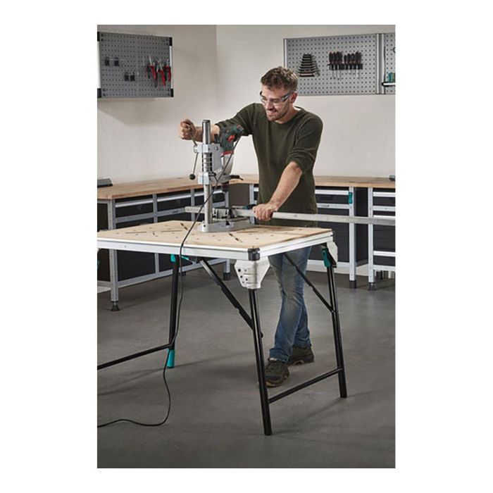 Wolfcraft Soporte para Taladros Ø 43 mm, Aluminio, 57 cm Altura Total