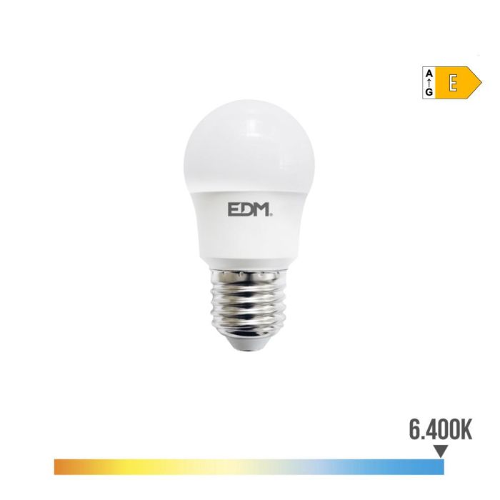 Edm Bombilla Esférica LED E27 8,5W 1000 Lm Luz Fría Ø4,5 x 8,6 cm 0 Edm Bombilla Esférica LED E27 8,5W 1000 Lm Luz Fría Ø4,5 x 8,6 cm 0