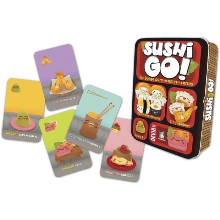 Devir Juego de Mesa Sushi Go - Juego de Cartas Estratégico para 5 Jugadores - Edad Recomendada 8+ - Diversión Familiar Garantizada 1