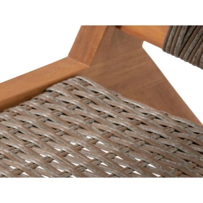 Sillón de jardín bajo en madera de acacia FSC y resina de mimbre - BORA - An. 60 x Pr. 76 x Al. 73 cm 5 Sillón de jardín bajo en madera de acacia FSC y resina de mimbre - BORA - An. 60 x Pr. 76 x Al. 73 cm 5