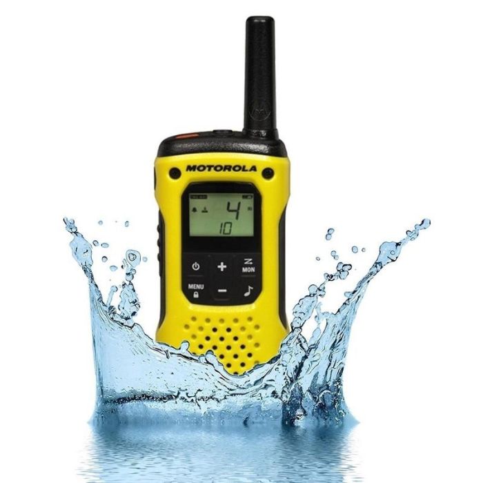 Motorola TLKR T92 H2O Walkie Talkie PMR, 16 Canales, Alcance 10 km, IP67, Negro/Amarillo 1
