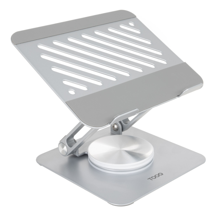 TooQ Soporte Sobremesa Rotación 360° Ajustable para Dispositivos hasta 13” Color Plata
