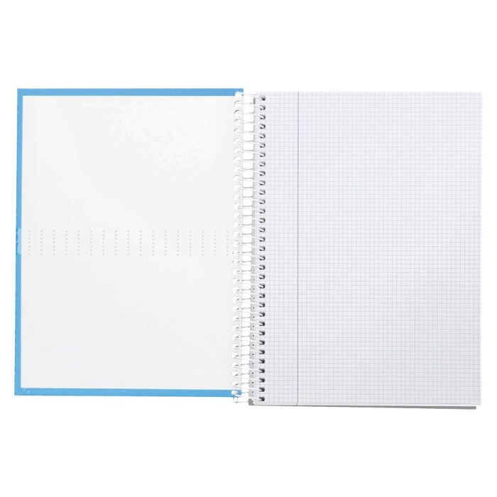 Cuaderno Espiral Liderpapel A4 Crafty Tapa Forrada 80H 90 gr Cuadro 4 mm Con Margen Color Celeste 8