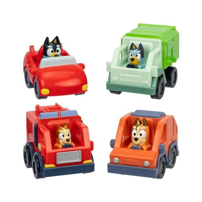 Moose Bluey Minicoches Carreras, 4 Vehículos de los más populares
