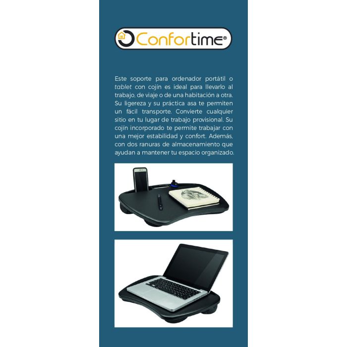 Confortime Soporte Plástico Portátil Cojín, Dimensiones: 47.8 cm (Largo) x 33.6 cm (Ancho) x 6.3 cm (Alto) (6 Unidades)