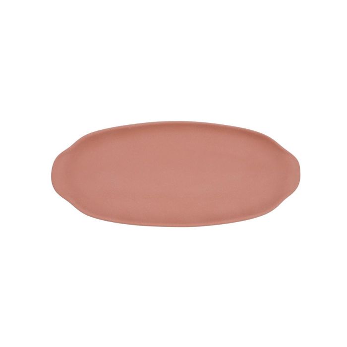 Quid Mineral Gres Bandeja Oval Cerámica Texturizada Terracota 13x30,5 cm