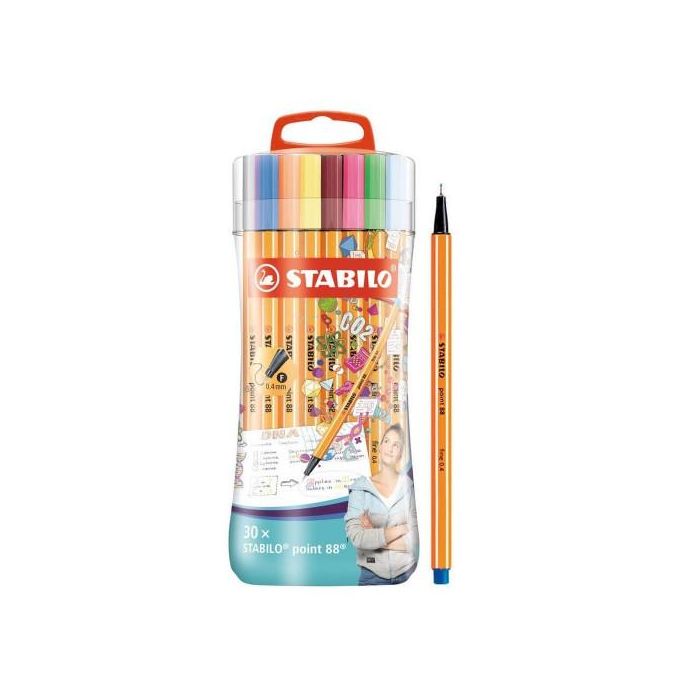 Stabilo Pen 88 Sleeve Colores Surtidos Estuche De Plástico 30 Ud