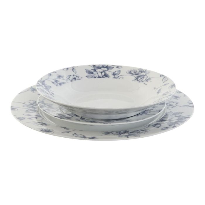 Set de Vajilla Home ESPRIT Azul Porcelana Floral 18 Piezas 27 x 27 x 2 cm 2 Set de Vajilla Home ESPRIT Azul Porcelana Floral 18 Piezas 27 x 27 x 2 cm 2