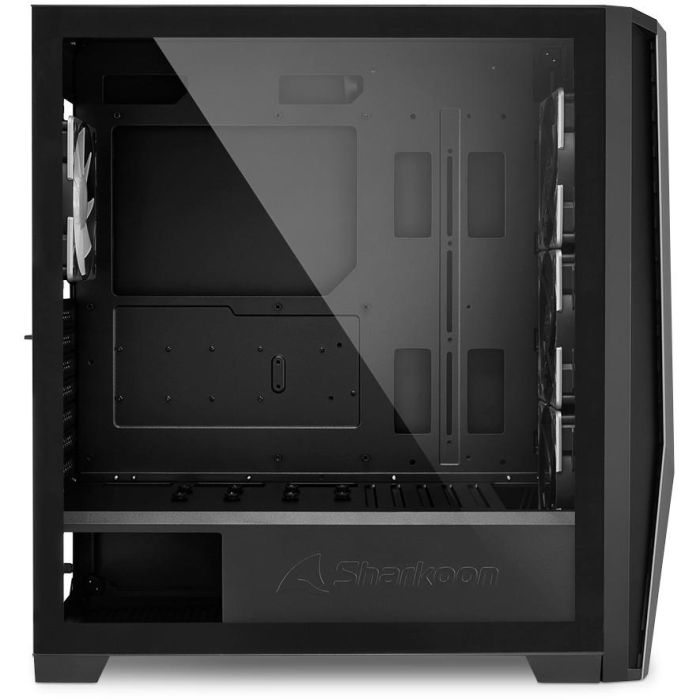 Sharkoon ELITE SHARK TG7M RGB Negro - Caja PC versátil con 4 ventiladores RGB PWM 120mm y soporte radiador 360mm 7