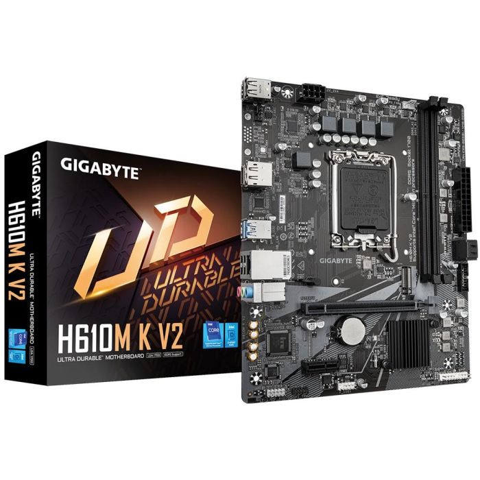 Gigabyte H610M K V2 Placa Base Micro ATX para Intel 14ª/13ª/12ª Gen LGA 1700 DDR5 HDMI DP M.2 PCIe 3.0 SATA 0 Gigabyte H610M K V2 Placa Base Micro ATX para Intel 14ª/13ª/12ª Gen LGA 1700 DDR5 HDMI DP M.2 PCIe 3.0 SATA 0