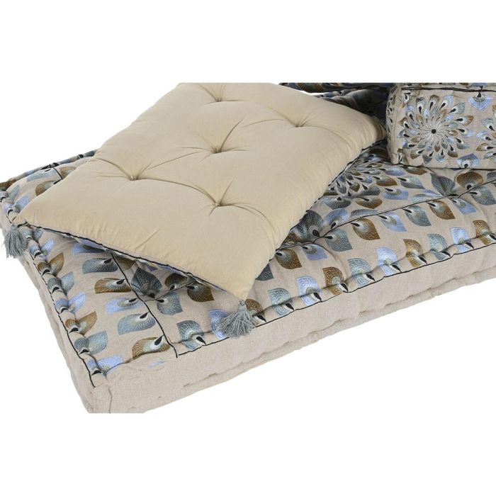 Sillon DKD Home Decor Azul Beige 76 x 20 x 150 cm Set de 4 1 Sillon DKD Home Decor Azul Beige 76 x 20 x 150 cm Set de 4 1
