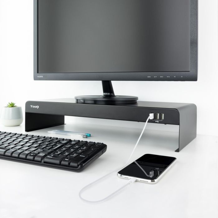 TooQ TQMR0124 Soporte Elevador para Monitor/Portátil con 3 Puertos USB, Negro 1 TooQ TQMR0124 Soporte Elevador para Monitor/Portátil con 3 Puertos USB, Negro 1