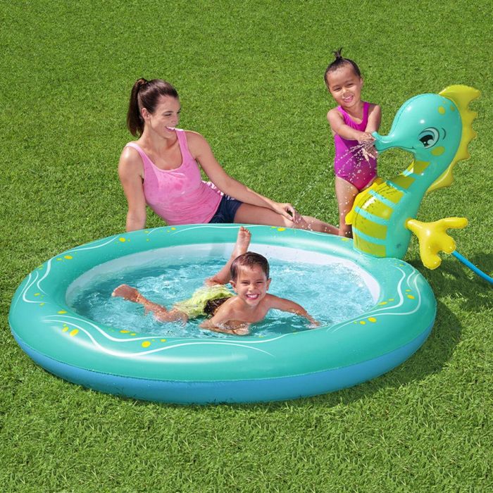 Bestway Piscina Hinchable Infantil Chorro Caballito 188x160x86 cm +2 Años Jardin 53114 21