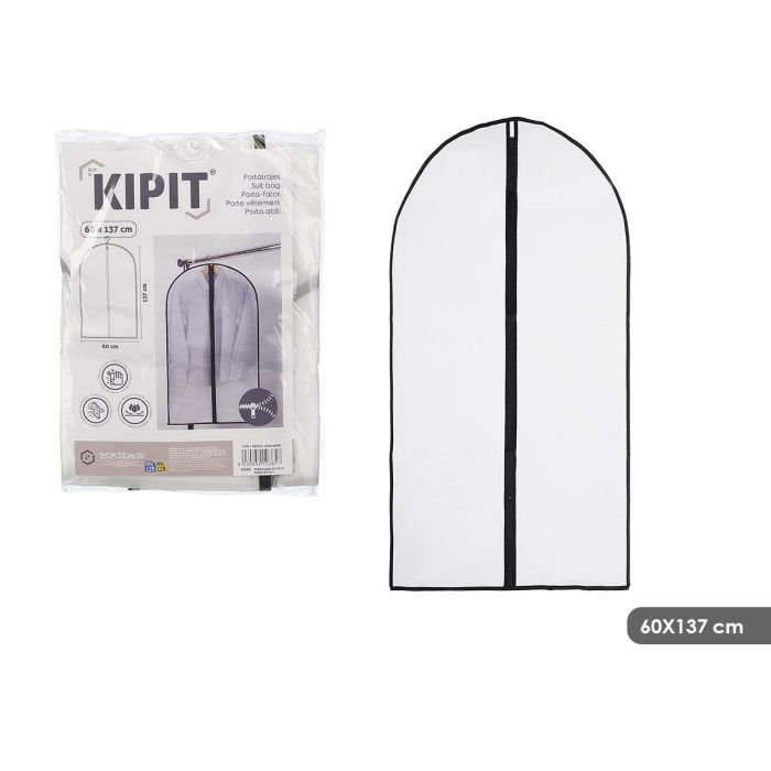 Kipit Funda Portatrajes de Tela Blanca 60 x 137 cm (24 Unidades) Kipit Funda Portatrajes de Tela Blanca 60 x 137 cm (24 Unidades)