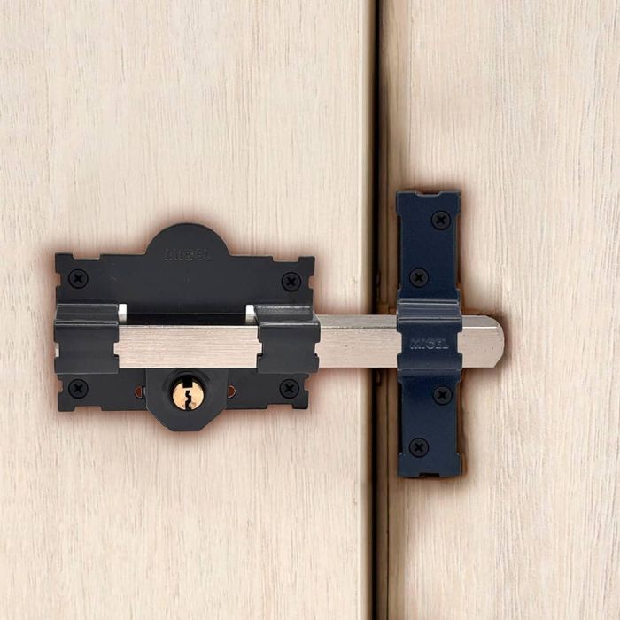 Micel Cerrojo CRR07 Sobreponer 105mm Placa 50mm Cilindro Gris Acero Reversible 3 Llaves 2