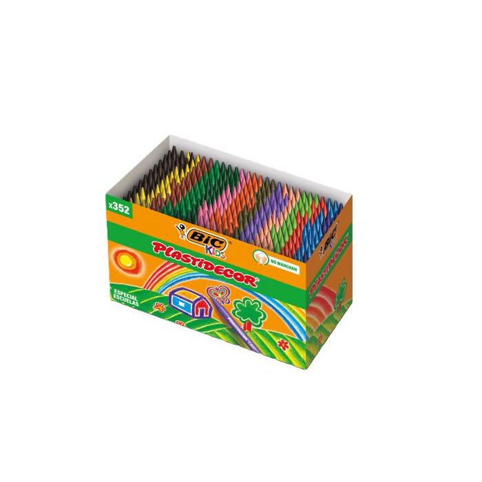 Plastidecor Ceras Kids Especial Escuelas 16 Colores Surtidos Caja 352 Ud - Ideal para colegios y guarderías Plastidecor Ceras Kids Especial Escuelas 16 Colores Surtidos Caja 352 Ud - Ideal para colegios y guarderías