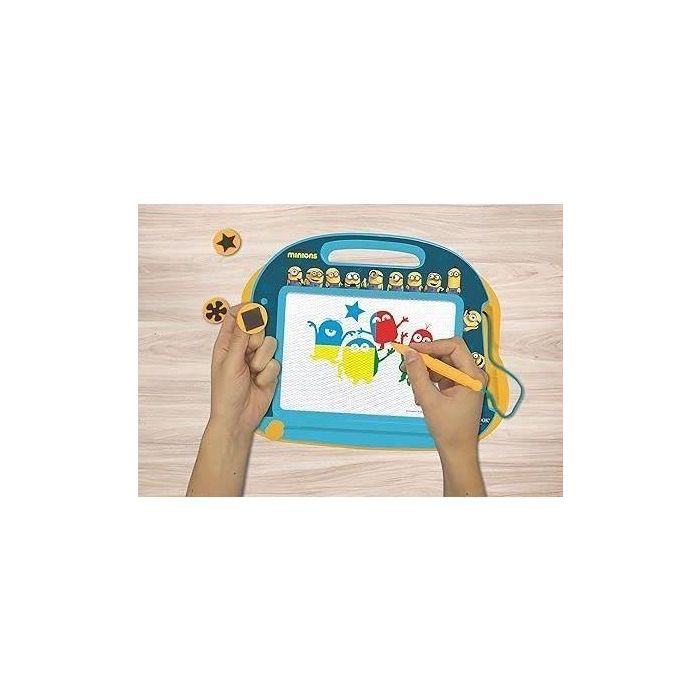 Lexibook LEX3380743082783 Pizarra Mágica Minions Formato A5 con accesorios magnéticos 2