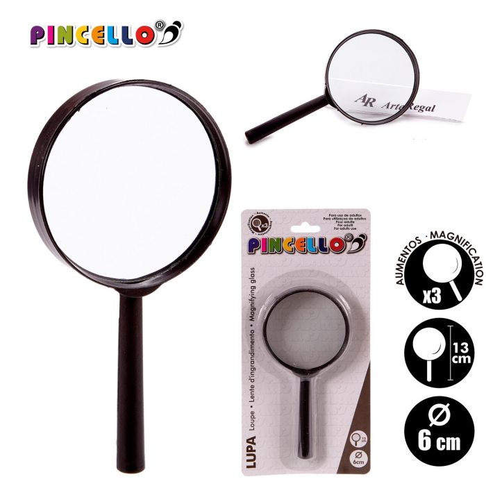 Lupa Vidrio Con Mango Negro Diam 6Cm Pincello (48 Unidades) 3 Lupa Vidrio Con Mango Negro Diam 6Cm Pincello (48 Unidades) 3