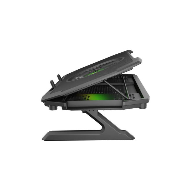 GENESIS Oxid 850 Almohadilla Refrigeradora para Portátil 17.3" con 5 Ventiladores, Iluminación RGB, Ajuste de Altura y 2 Puertos USB Negro 8