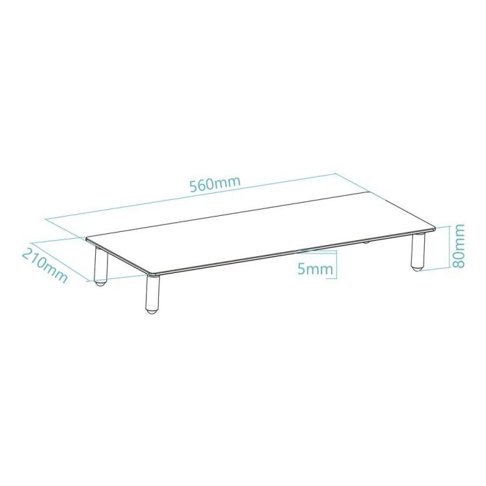Tooq Soporte Elevador de Vidrio para Monitores, Portátiles, Impresoras y Máquinas de Oficina. Soporta hasta 20 kg. 5
