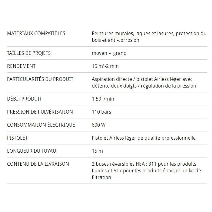 Wagner Estación de Pintura Airless Pump HEA CS350R Flujo 1.50L/min Eficiencia 15m²/2min Inyección de Pistón para Proyectos Medianos a Grandes 600W Manguera 15m 3 Wagner Estación de Pintura Airless Pump HEA CS350R Flujo 1.50L/min Eficiencia 15m²/2min Inyección de Pistón para Proyectos Medianos a Grandes 600W Manguera 15m 3