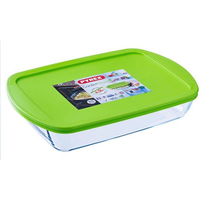 Fiambrera Rectangular con Tapa Pyrex Cook & store Transparente Silicona Vidrio (4,5 L) (4 Unidades) 2 Fiambrera Rectangular con Tapa Pyrex Cook & store Transparente Silicona Vidrio (4,5 L) (4 Unidades) 2