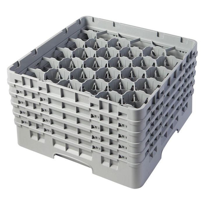CAMBRO - 30S958-151 - Cesta de lavado 30 comp. 5 alturas - 7,84 cm Ø máx. - alt. máx. 25,8 cm - 50 x 50 x 30,8 cm - Gris claro