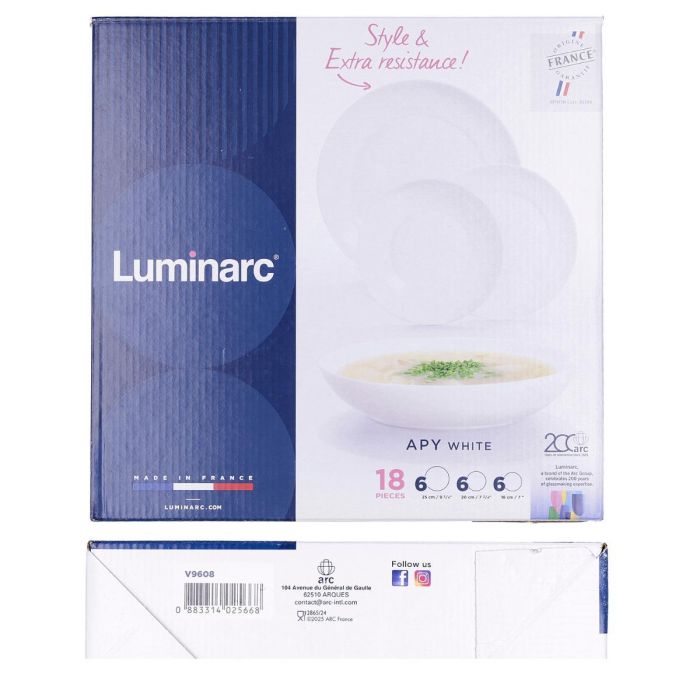 Vajilla Opal Apy Luminarc 18 Piezas - 6 Personas 5 Vajilla Opal Apy Luminarc 18 Piezas - 6 Personas 5