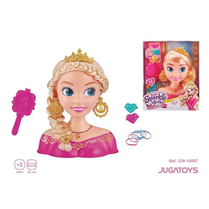 Busto sparkle con 14 accesorios para peinar, 23cm 2 Busto sparkle con 14 accesorios para peinar, 23cm 2