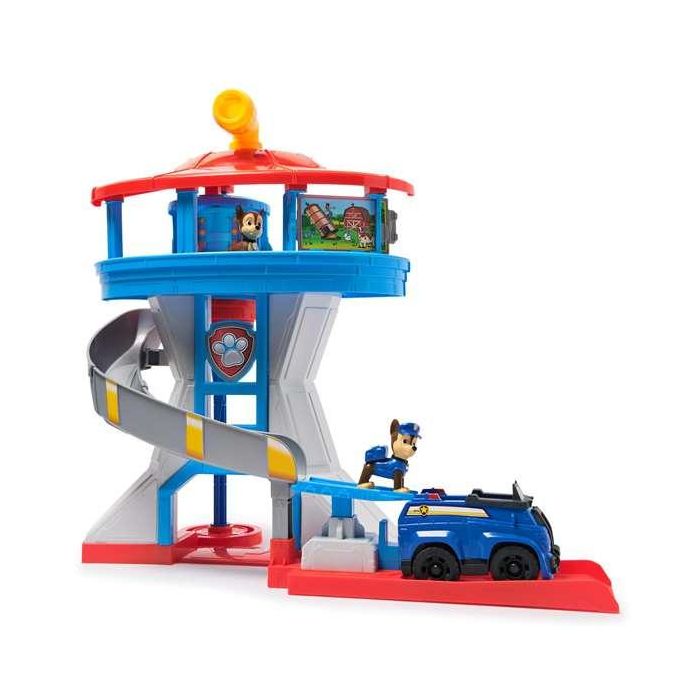 Spin Master Centro de Mando Torre de Control Paw Patrol, Set de Juego con 2 figuras de cachorros y cartas de misión, 50 cm de altura, Edad +3 años