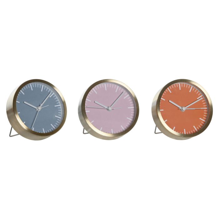 Reloj Despertador Urban DKD Home Decor Azul Rosa 6 x 9.2 x 9.2 cm (6 Unidades)