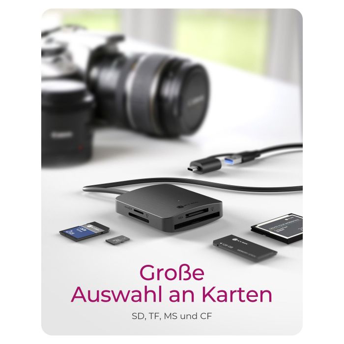 ICY BOX IB-CR302-CU3 Lector de Tarjetas USB 3.2 Gen 1 para CF, MS, MicroSD y SD, Aluminio Negro 4