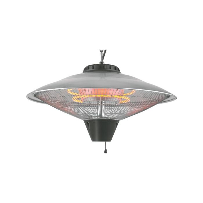 Edm Estufa de cuarzo para techo exterior 2100W, 3 niveles de potencia, IP24, orientable 0-45°, alcance 3m