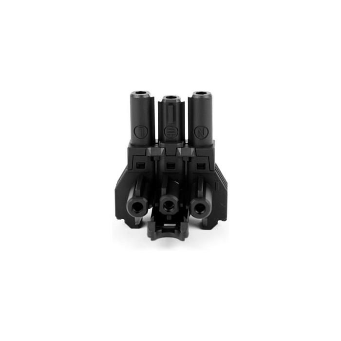 Bachmann 375.107 Bloque Terminal Wieland GST18, 1 Entrada / 2 Salidas con Posibilidad de Montaje, Color Negro