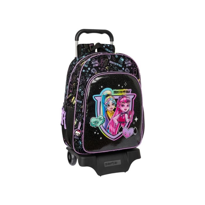 Mochila Escolar con Ruedas Monster High Negro 33 x 42 x 14 cm