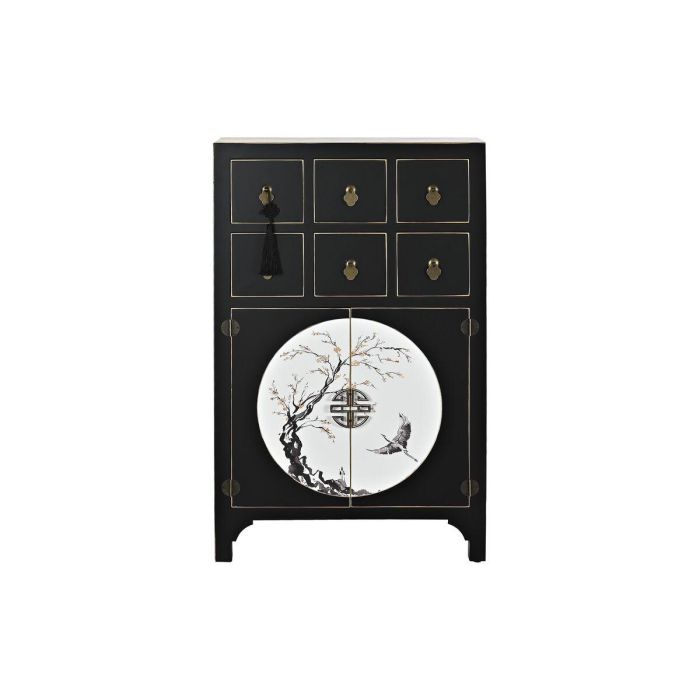 Cajonera DKD Home Decor Negro Dorado Abeto Madera MDF Oriental 63 x 28 x 101 cm 7