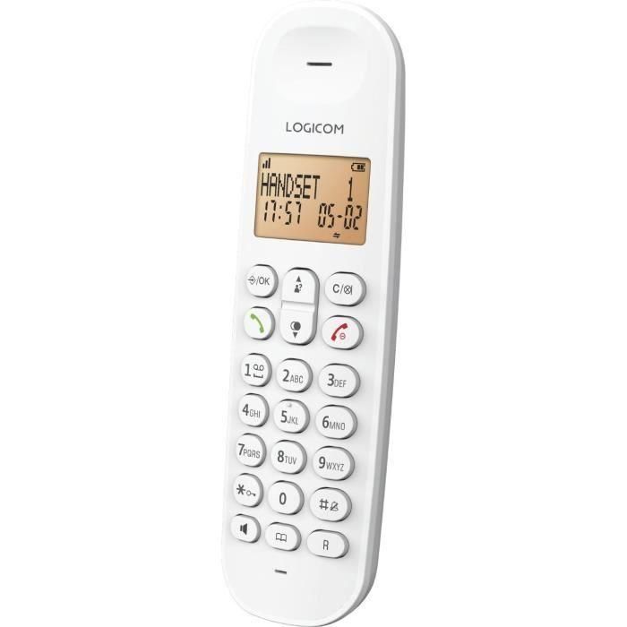 Logicom DECT ILOA 155T SOLO Teléfono Fijo Inalámbrico Blanco con Contestador Automático 2