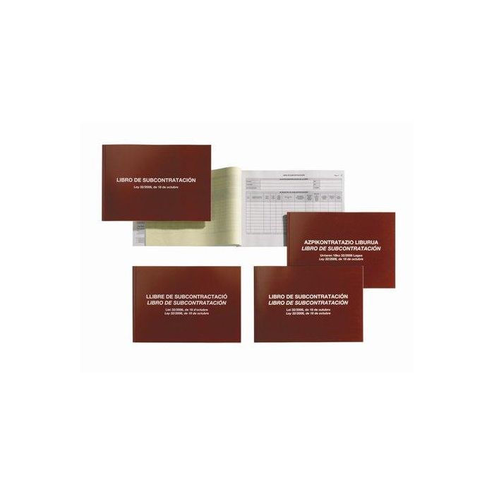 Miquelrius Libro autocopiativo Subcontratación Folio Natural, 10 hojas, texto catalán, apaisado, 70 g/m²