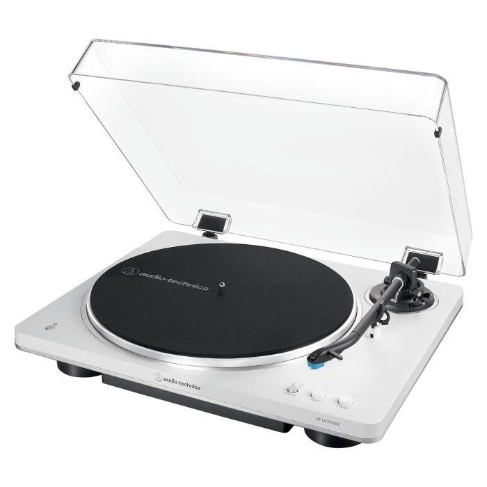 Audio-Technica AT-LP70XBT Tocadiscos Automático con Bluetooth, Plata y Blanco, Tracción por Correa, 33/45 RPM, Phono Integrado 0 Audio-Technica AT-LP70XBT Tocadiscos Automático con Bluetooth, Plata y Blanco, Tracción por Correa, 33/45 RPM, Phono Integrado 0