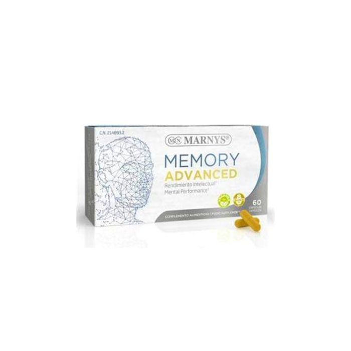 MARNYS Memory Advanced 60 Cápsulas - Mejora Rendimiento Intelectual, Concentración y Memoria con Vitaminas B, Bacopa y Citicolina