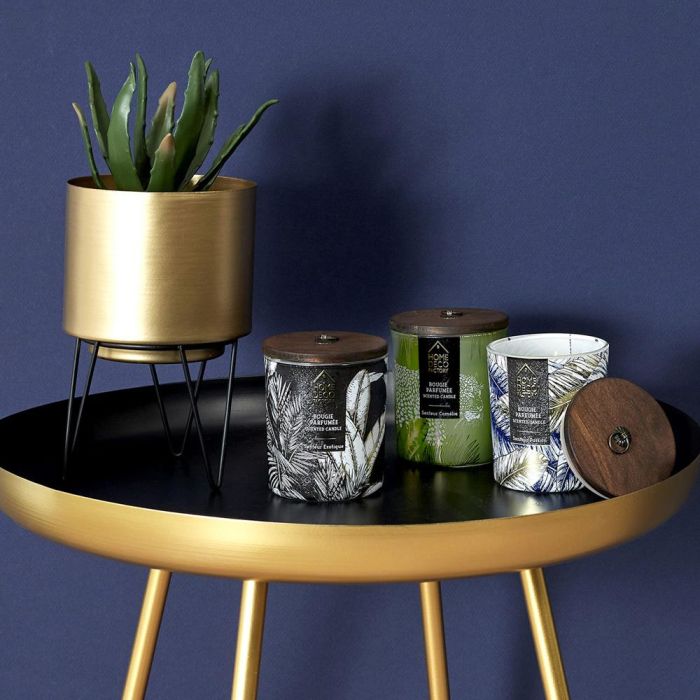 Home Deco Factory Juego de 2 Macetas con Pie Metal Colección Lounge 4