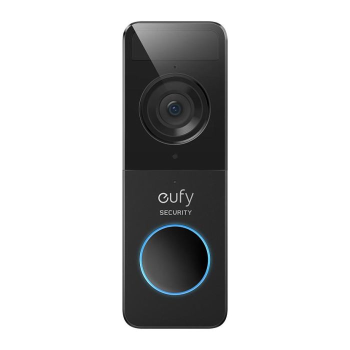 Eufy Video Doorbell 1080p Negro, Blanco, Hogar, IP65, 1600x1200, 5m Nocturna, 1080p, Inalámbrico, 2400MHz, Batería 5000mAh, 4 Meses