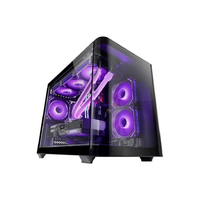 Mars Gaming Caja MicroATX Gaming MCFUSIONM con Doble Cámara y Cristal Templado para Placas Micro-ATX y Mini-ITX