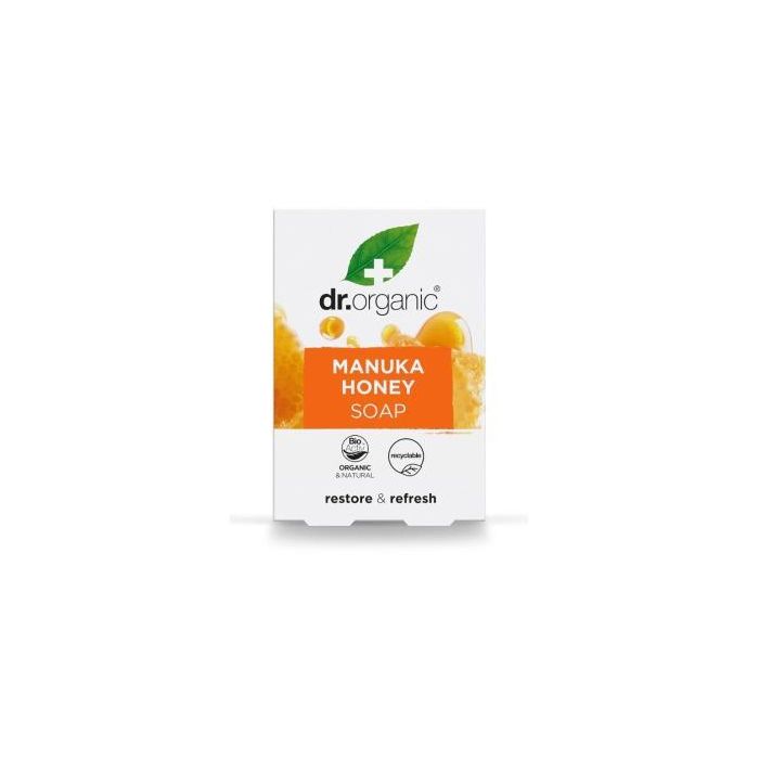 DR. ORGANIC Jabón en Pastilla Miel de Manuka 100g – Suave, Regenerador e Hidratante Natural