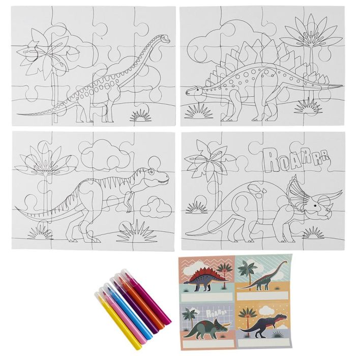 Jeux 2 momes Juego de 4 Puzzles para Colorear con Rotuladores y Pegatinas, a partir de 5 años 1 Jeux 2 momes Juego de 4 Puzzles para Colorear con Rotuladores y Pegatinas, a partir de 5 años 1