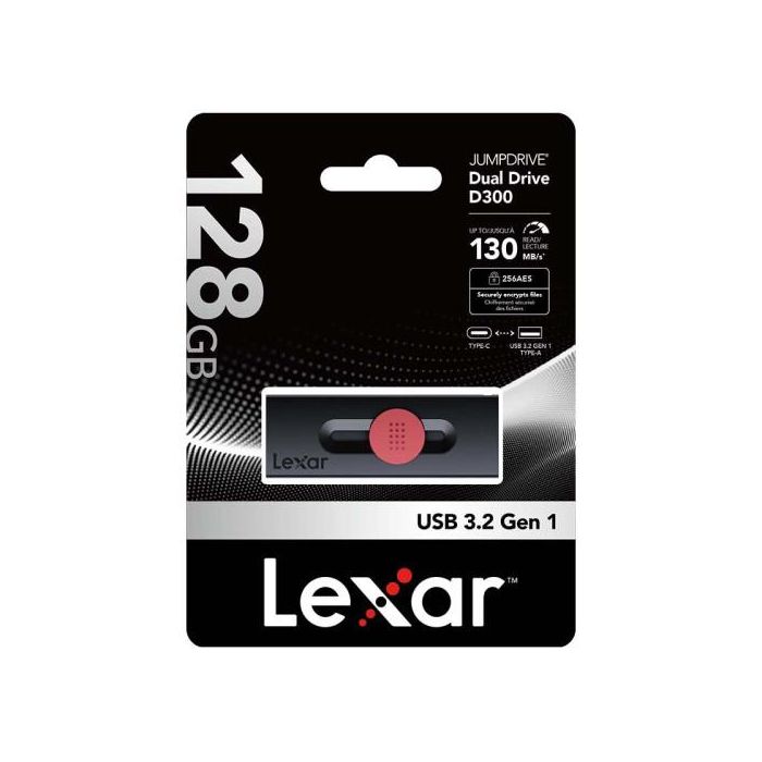 Memoria USB Lexar DUAL Negro 128 GB