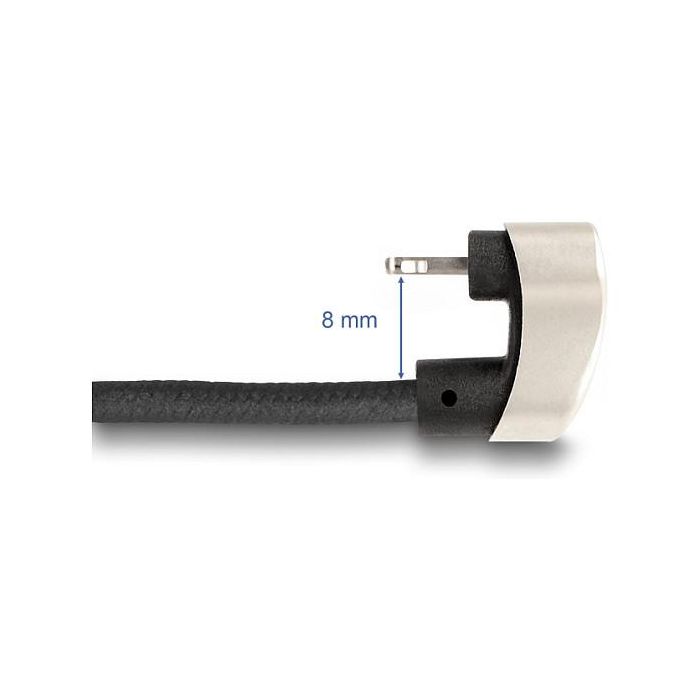 Delock Cable USB 2.0 Tipo-C a Lightning 2m, Ángulo 180°, Certificado MFi, Carga y Datos, Negro 3