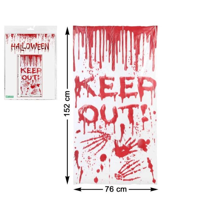 Póster Decorativo Sangriento "Keep Out" 76x152 cm Halloween Terror