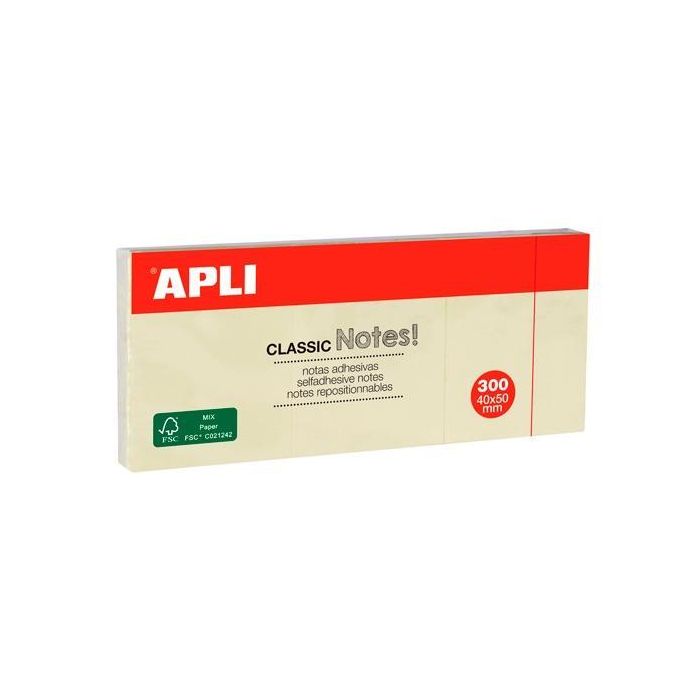 Apli Bloc Notas Adhesivas Classic Reposicionables 36 Blocs De 100H 40x50 Amarillo Apli Bloc Notas Adhesivas Classic Reposicionables 36 Blocs De 100H 40x50 Amarillo